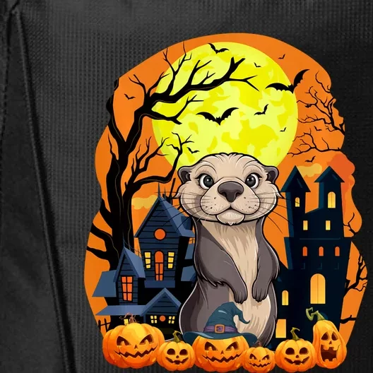 Sea Otter With Pumpkins Funny Scary Halloween Party City Backpack