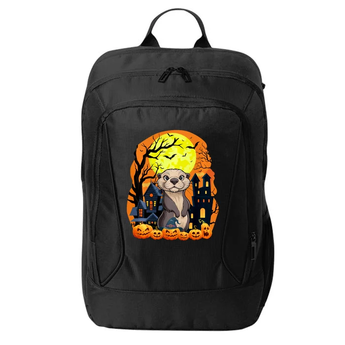 Sea Otter With Pumpkins Funny Scary Halloween Party City Backpack