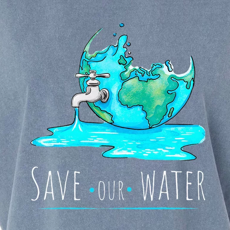 Save Our Waters Earth Day Clean Water Conservation Garment-Dyed Women's Muscle Tee