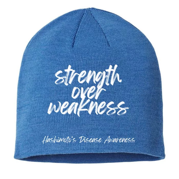 Strength Over Weakness Gift Hashimoto’s Disease Awareness Gift 8 1/2in Sustainable Knit Beanie