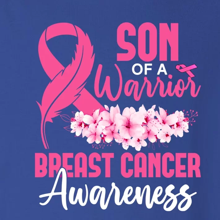 Son Of Warrior Pink Ribbon Breast Cancer Awareness Day Gift Toddler Long Sleeve Shirt