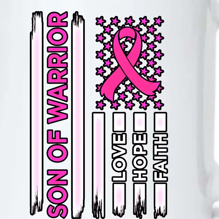 Son Of Warrior Usa Flag Breast Cancer Awareness Pink Graphic Gift Black Color Changing Mug