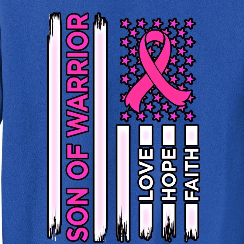 Son Of Warrior Usa Flag Breast Cancer Awareness Pink Graphic Gift Sweatshirt