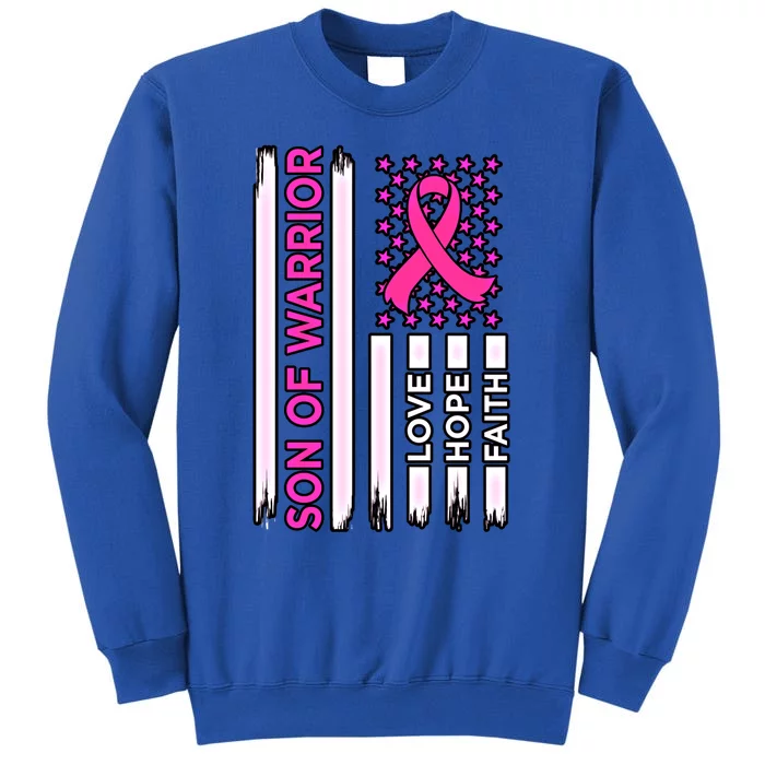 Son Of Warrior Usa Flag Breast Cancer Awareness Pink Graphic Gift Sweatshirt