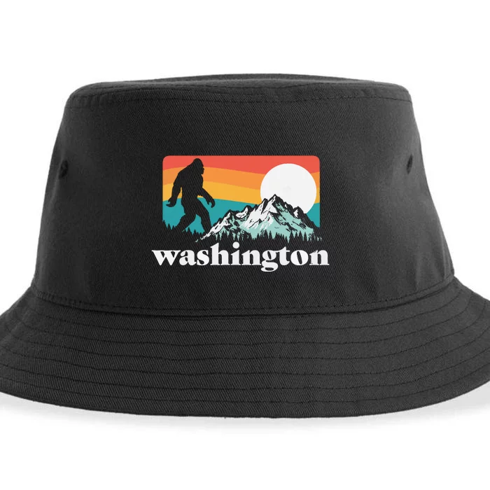 State Of Washington Pacific Northwest Bigfoot Mountain Sustainable Bucket Hat