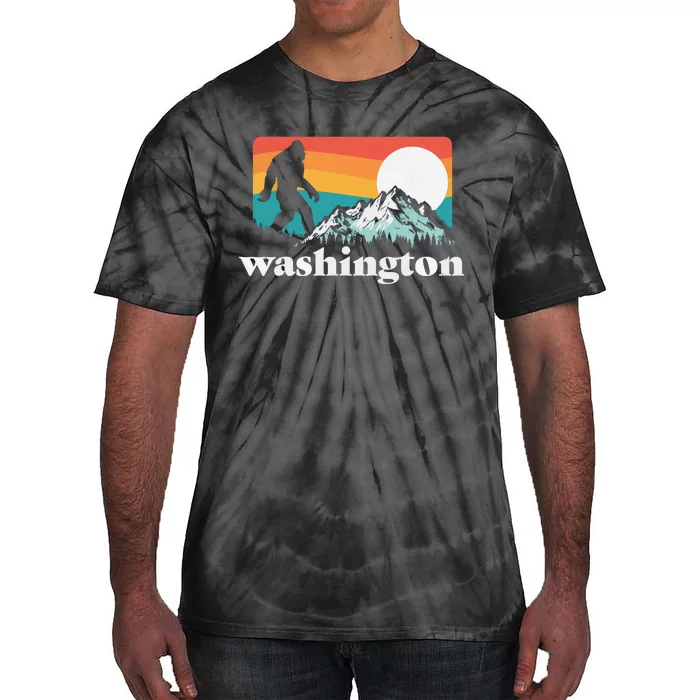 State Of Washington Pacific Northwest Bigfoot Mountain Tie-Dye T-Shirt