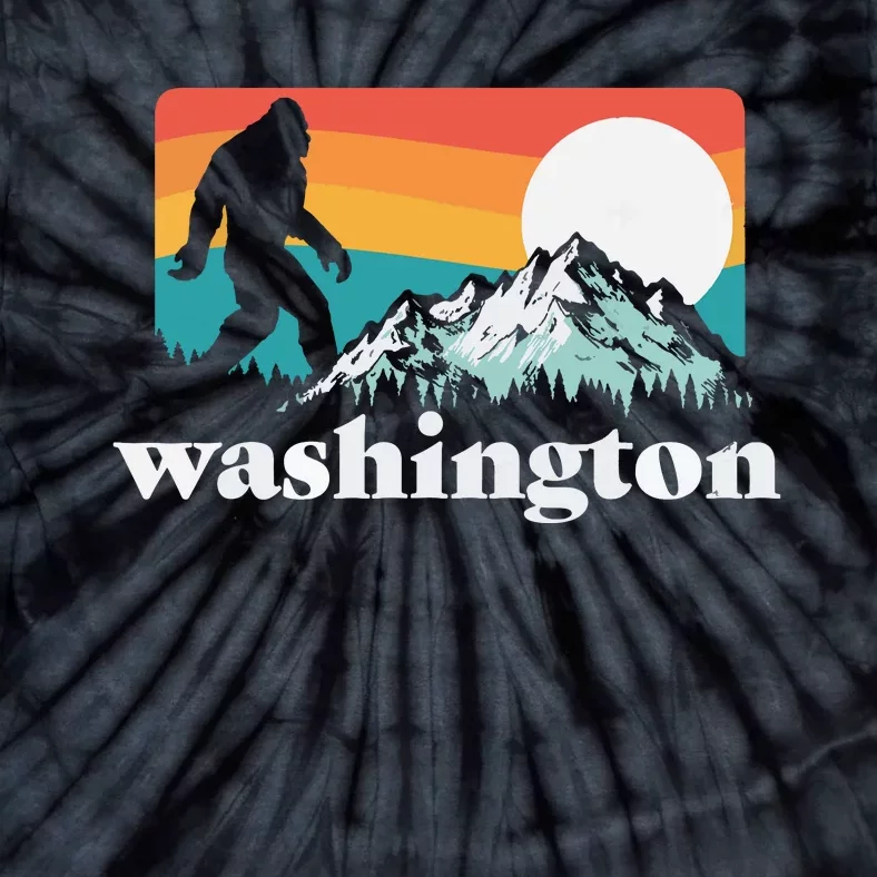 State Of Washington Pacific Northwest Bigfoot Mountain Tie-Dye T-Shirt