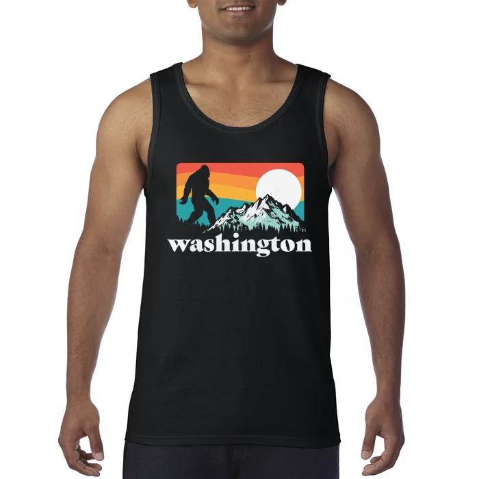 State Of Washington Pacific Northwest Bigfoot Mountain Tank Top