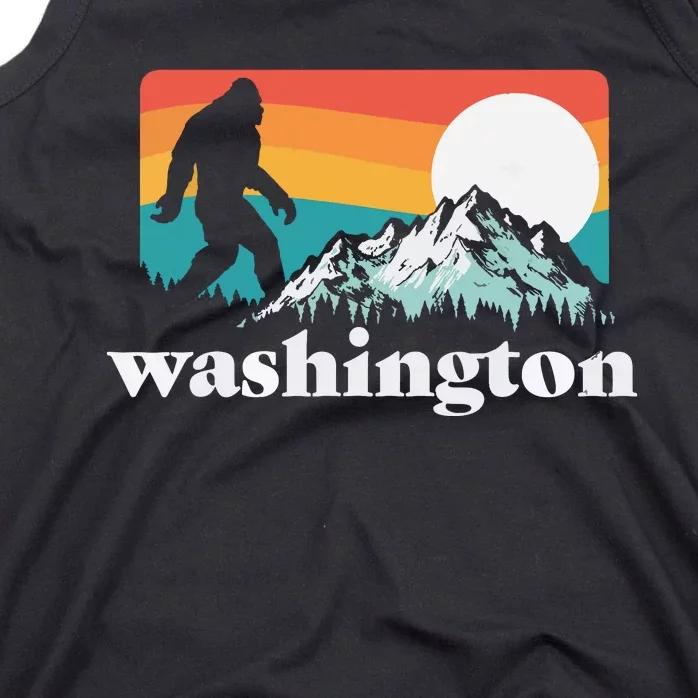 State Of Washington Pacific Northwest Bigfoot Mountain Tank Top