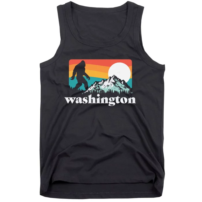 State Of Washington Pacific Northwest Bigfoot Mountain Tank Top