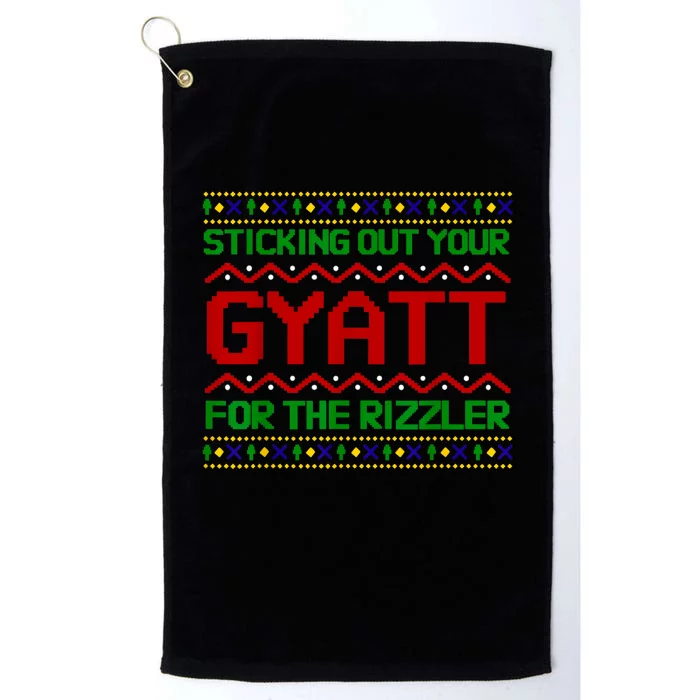 Sticking Out Your Gyatt For The Rizzler Christmas Irony Meme Platinum Collection Golf Towel