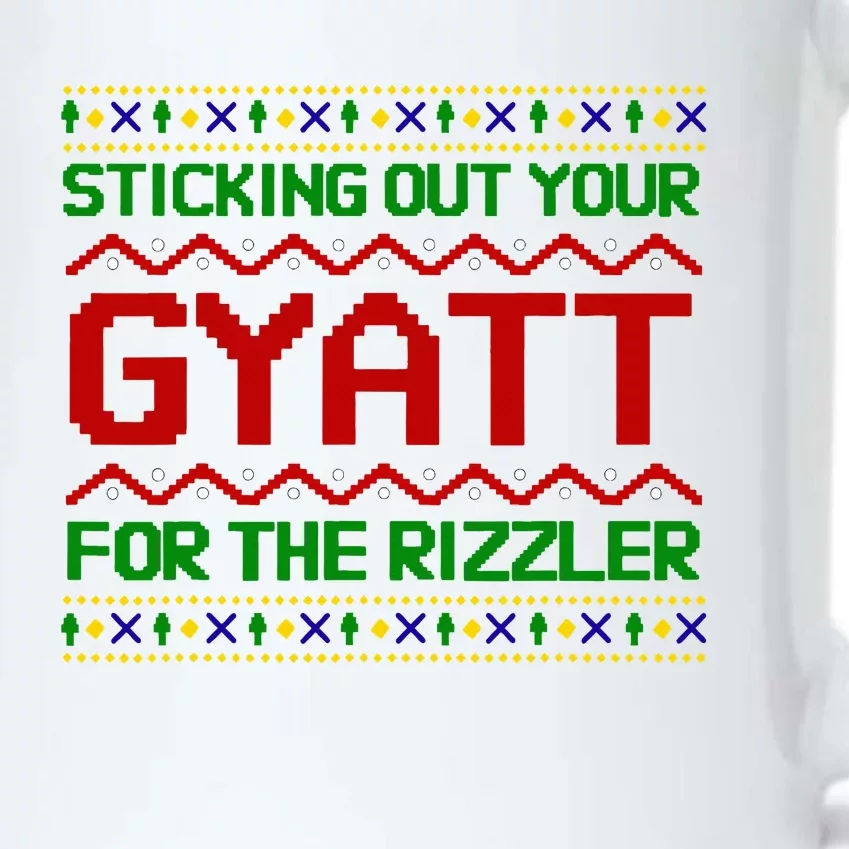 Sticking Out Your Gyatt For The Rizzler Christmas Irony Meme Black Color Changing Mug