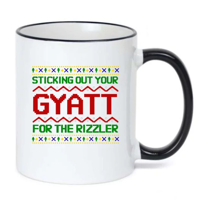 Sticking Out Your Gyatt For The Rizzler Christmas Irony Meme Black Color Changing Mug