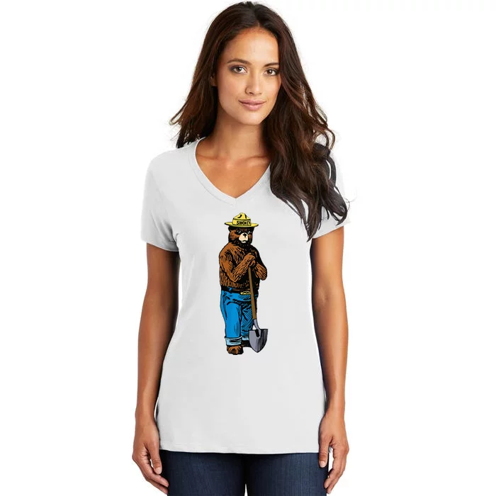 Smokey Only You Can Prevent Fires Women's V-Neck T-Shirt