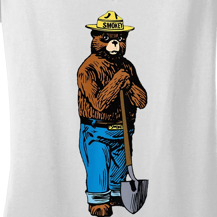 Smokey Only You Can Prevent Fires Women's V-Neck T-Shirt