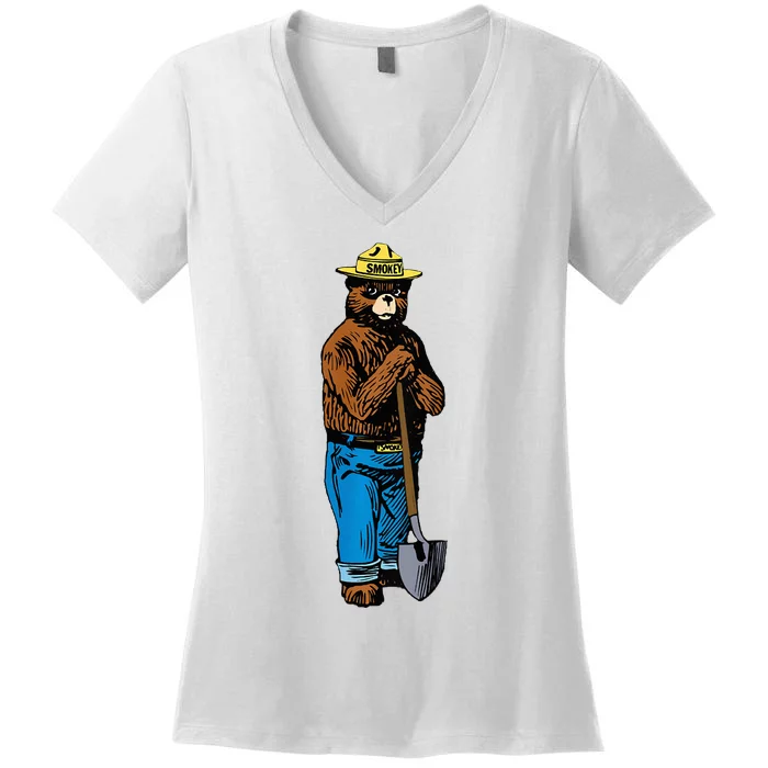 Smokey Only You Can Prevent Fires Women's V-Neck T-Shirt