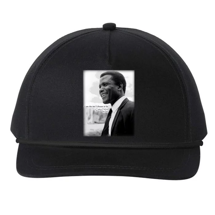 Sidney Poitier 1927 2022 Tribute Quote I Am The Me I Choose To Be Snapback Five-Panel Rope Hat