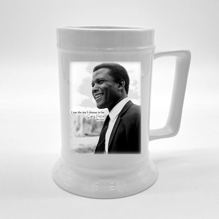 Sidney Poitier 1927 2022 Tribute Quote I Am The Me I Choose To Be Front & Back Beer Stein