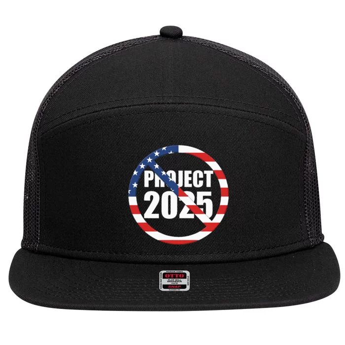 Stop Project 2025 7 Panel Mesh Trucker Snapback Hat