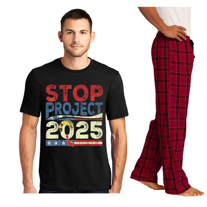 Stop Project 2025 Funny Retro Vintage Pajama Set