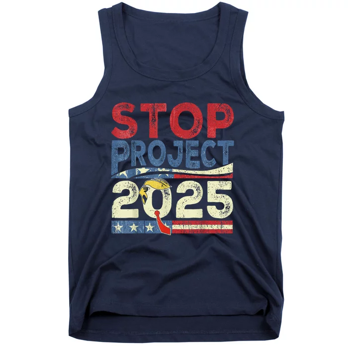 Stop Project 2025 Funny Retro Vintage Tank Top