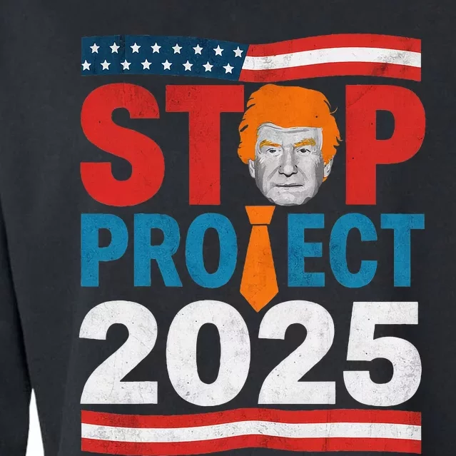 Stop Project 2025 Flag Usa Cropped Pullover Crew