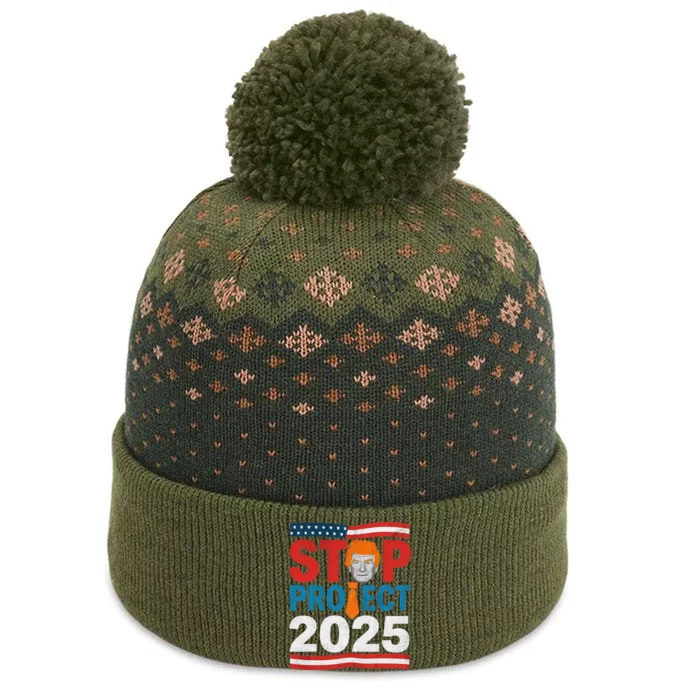 Stop Project 2025 Flag Usa The Baniff Cuffed Pom Beanie