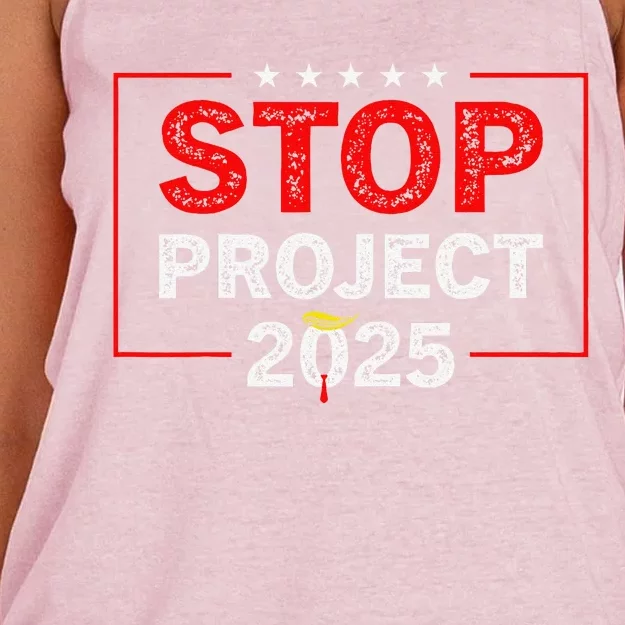 Stop Project 2025 Anti Trump Women's Knotted Racerback Tank