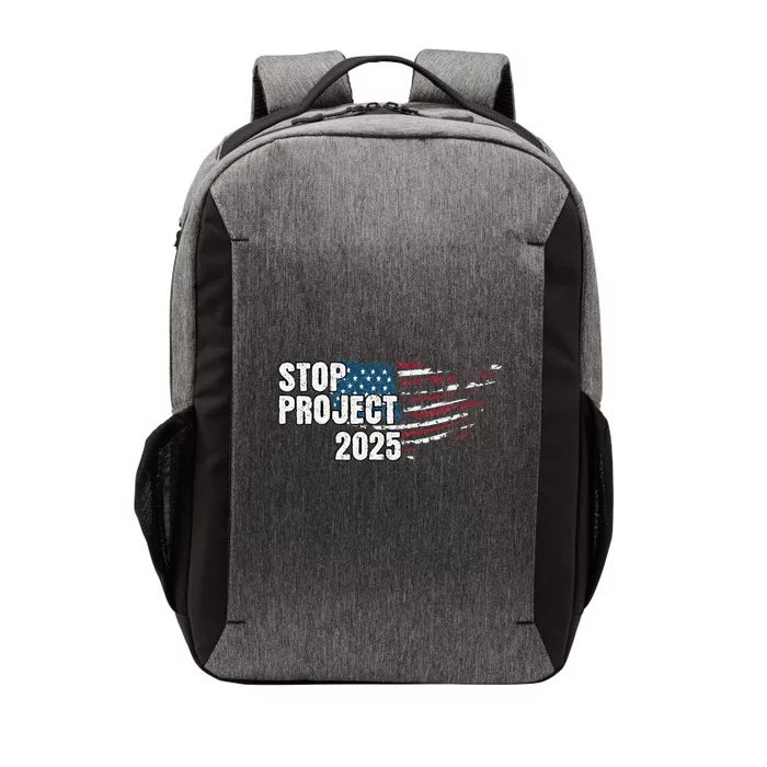 Stop Project 2025 Anti Trump American Flag Vector Backpack