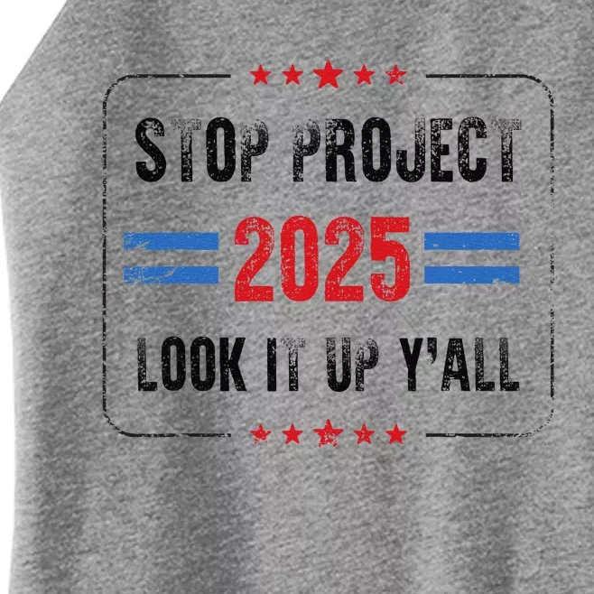 Stop Project 2025 Pro Democracy Anti Trump Election 2024 Women’s Perfect Tri Rocker Tank