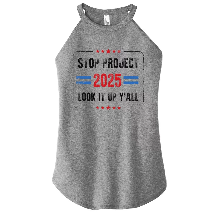 Stop Project 2025 Pro Democracy Anti Trump Election 2024 Women’s Perfect Tri Rocker Tank