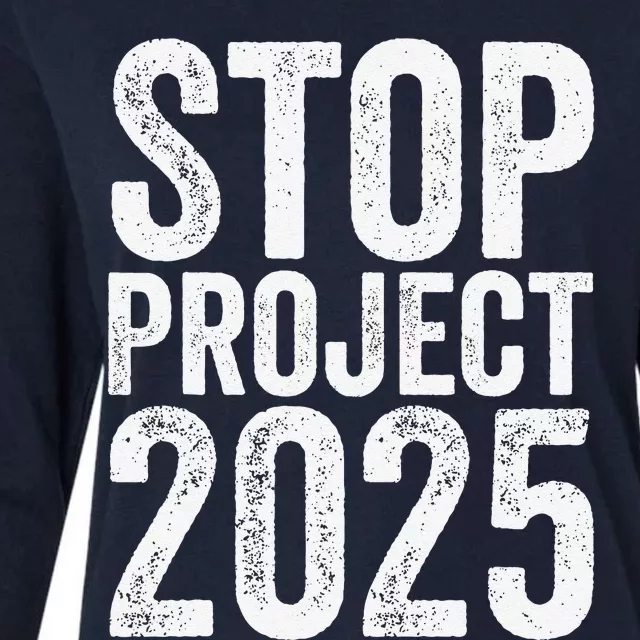 Stop Project 2025 Womens Cotton Relaxed Long Sleeve T-Shirt