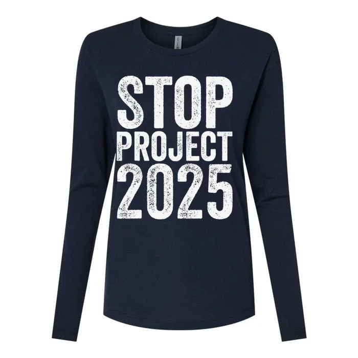 Stop Project 2025 Womens Cotton Relaxed Long Sleeve T-Shirt