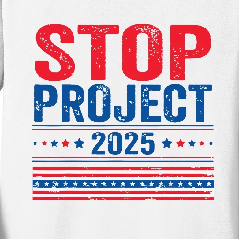 Stop Project 2025 Flag Usa Kids Long Sleeve Shirt