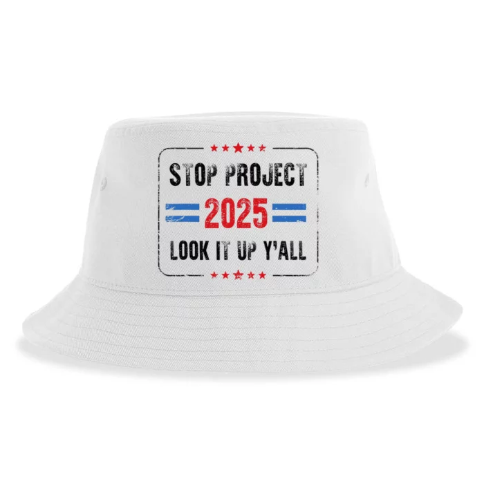 Stop Project 2025 Pro Democracy Anti Trump Election 2024 Sustainable Bucket Hat