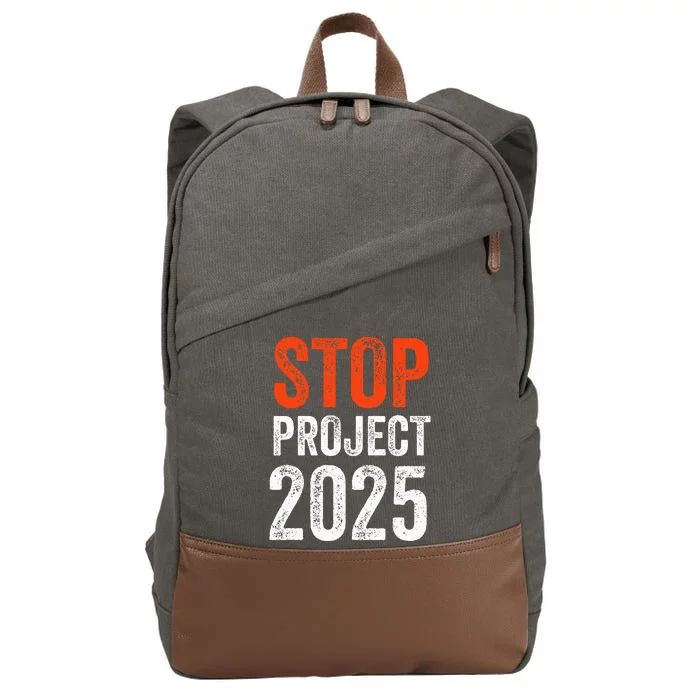 Stop Project 2025 Anti Trump Cotton Canvas Backpack