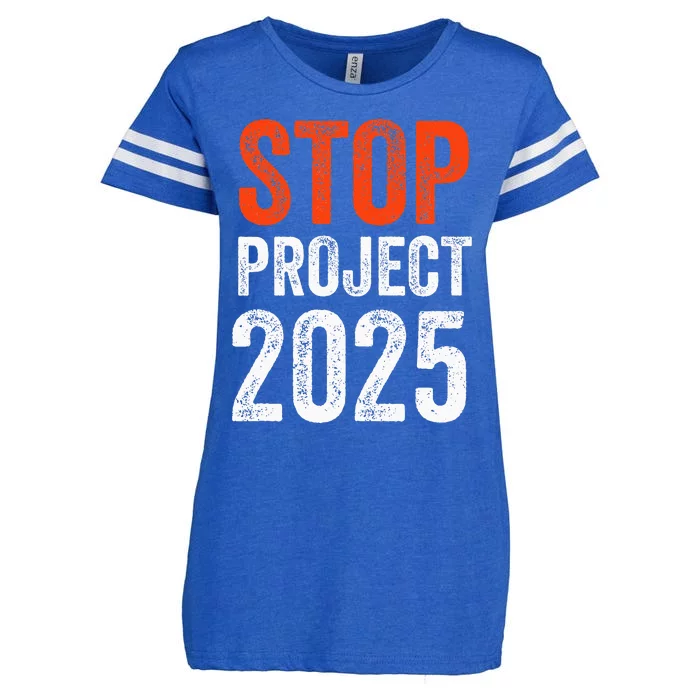 Stop Project 2025 Anti Trump Enza Ladies Jersey Football T-Shirt