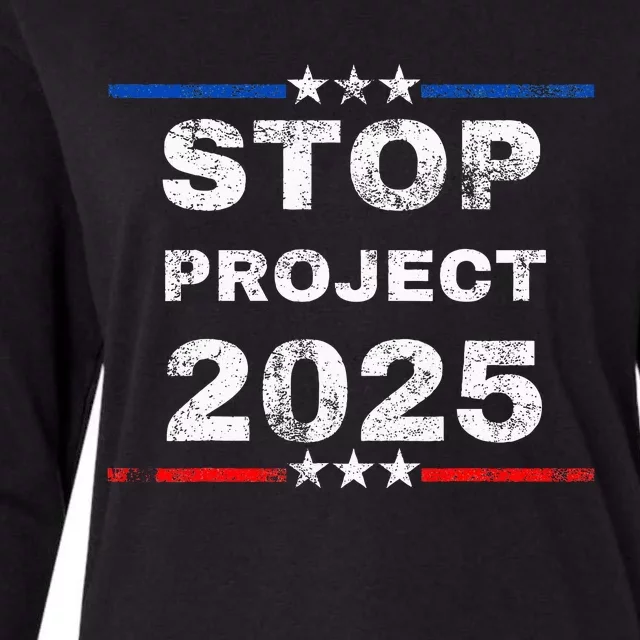 Stop Project 2025 TrumpS Project Anti Trump Funny Womens Cotton Relaxed Long Sleeve T-Shirt