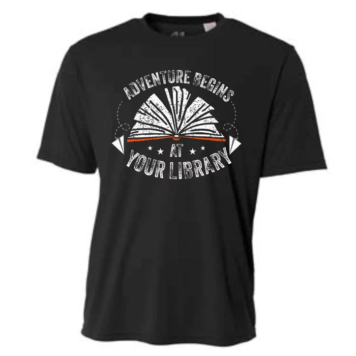 Summer Program 2024 Adventure Begins At Your Library Cooling Performance Crew T-Shirt