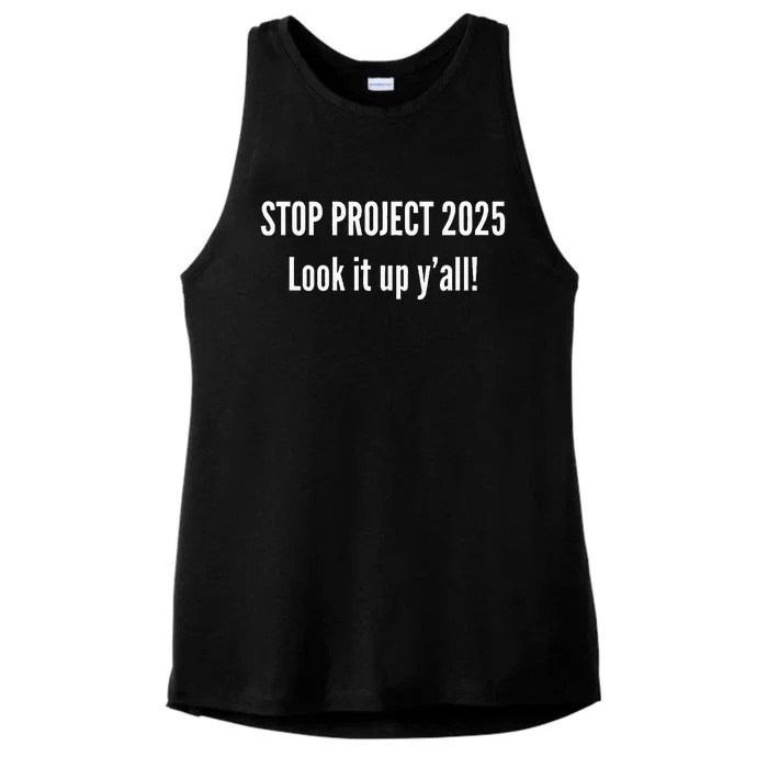 Stop Project 2025 Look It Up Y’All Ladies Tri-Blend Wicking Tank