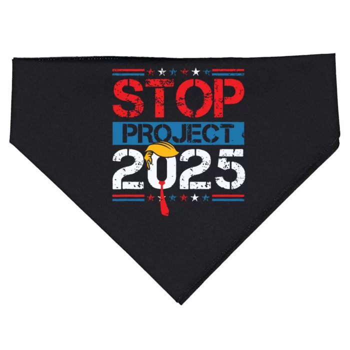 Stop Project 2025 Trumps Project Anti Trump USA-Made Doggie Bandana