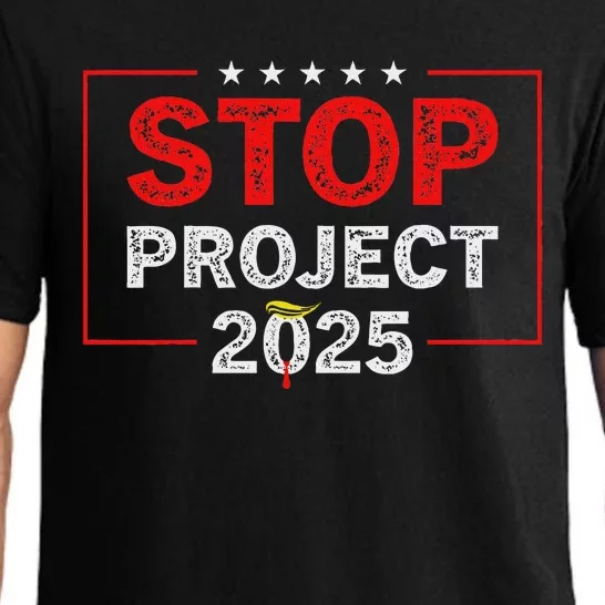 Stop Project 2025 Usa Flag Election 2024 Design Pajama Set