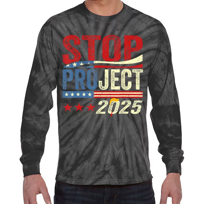 Stop Project 2025 Flag Usa Tie-Dye Long Sleeve Shirt