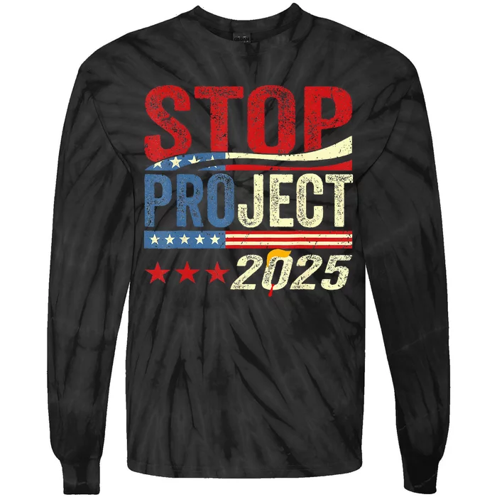 Stop Project 2025 Flag Usa Tie-Dye Long Sleeve Shirt