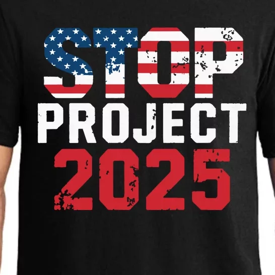 Stop Project 2025 Anti Trump Political Statement Pajama Set