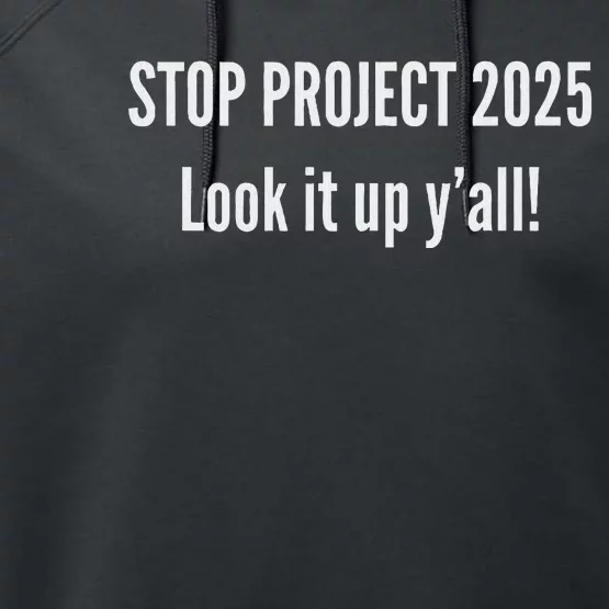 Stop Project 2025 Anti Trump Election Design Performance Fleece Hoodie