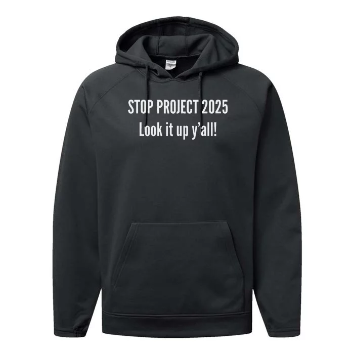 Stop Project 2025 Anti Trump Election Design Performance Fleece Hoodie