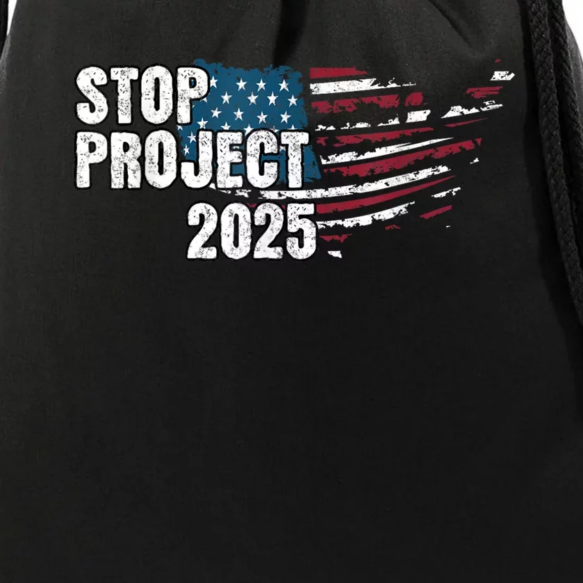 Stop Project 2025 Anti Trump Drawstring Bag