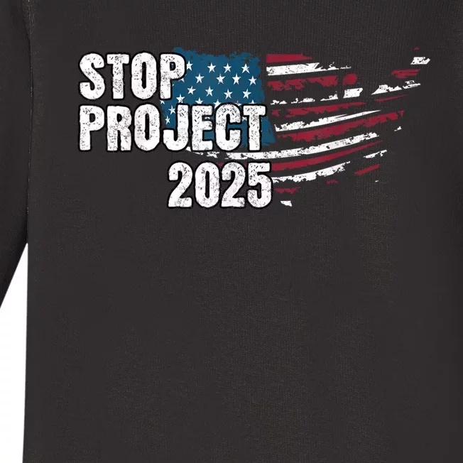 Stop Project 2025 Anti Trump Baby Long Sleeve Bodysuit