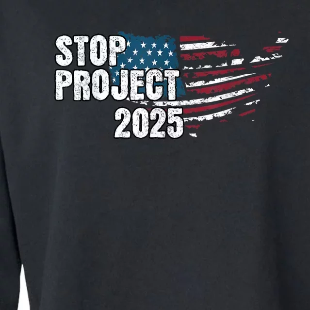 Stop Project 2025 Anti Trump Cropped Pullover Crew